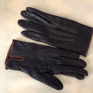 Brown leather gloves